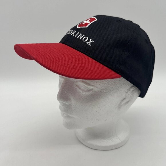 Victorinox Black Red Logo Embroidered Baseball Hat SnapBack Adjustable Cap - Picture 1 of 9